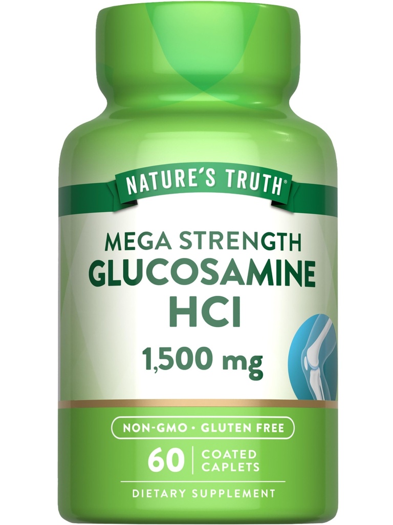 Verdade da natureza Glucosamine HCI 1500mg .60 Caplets . Mega força .. Não-GMO e glúten Suplemento gratuito