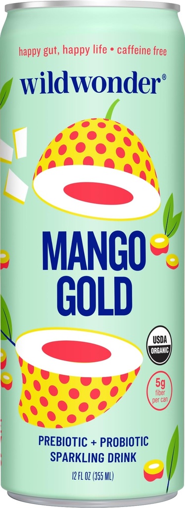 Wild Wonder Organic Mango Gold Prebiótico & Probiótico Bebida, 12 FZ