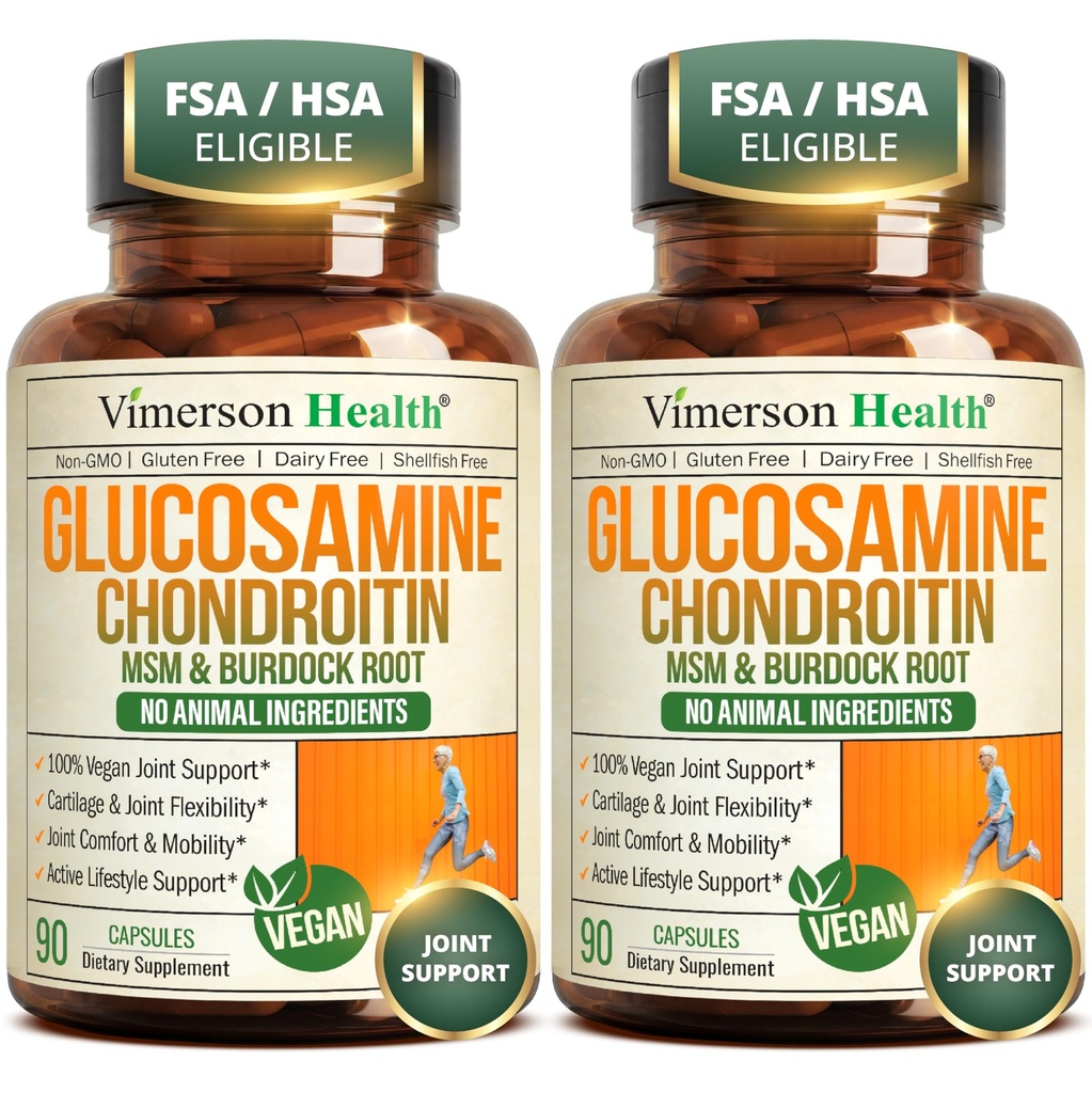 Glucosamina Chondroitin HSH – Suplemento de apoio conjunto para mulheres e homens com glucosamina Sulfate 1500 mg, Chondroitin e HSH – para Cartilagem, Saúde Comum e Flexibilidade – 2 Pack, Vegan