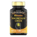 tnvitamins Magnésio Óxido 420mg - 120 Cápsulas - 4 Mês de Fornecimento! 100% Diary Value of Magnésio Óxido em Uma Cápsula - Oxido de Magnésio