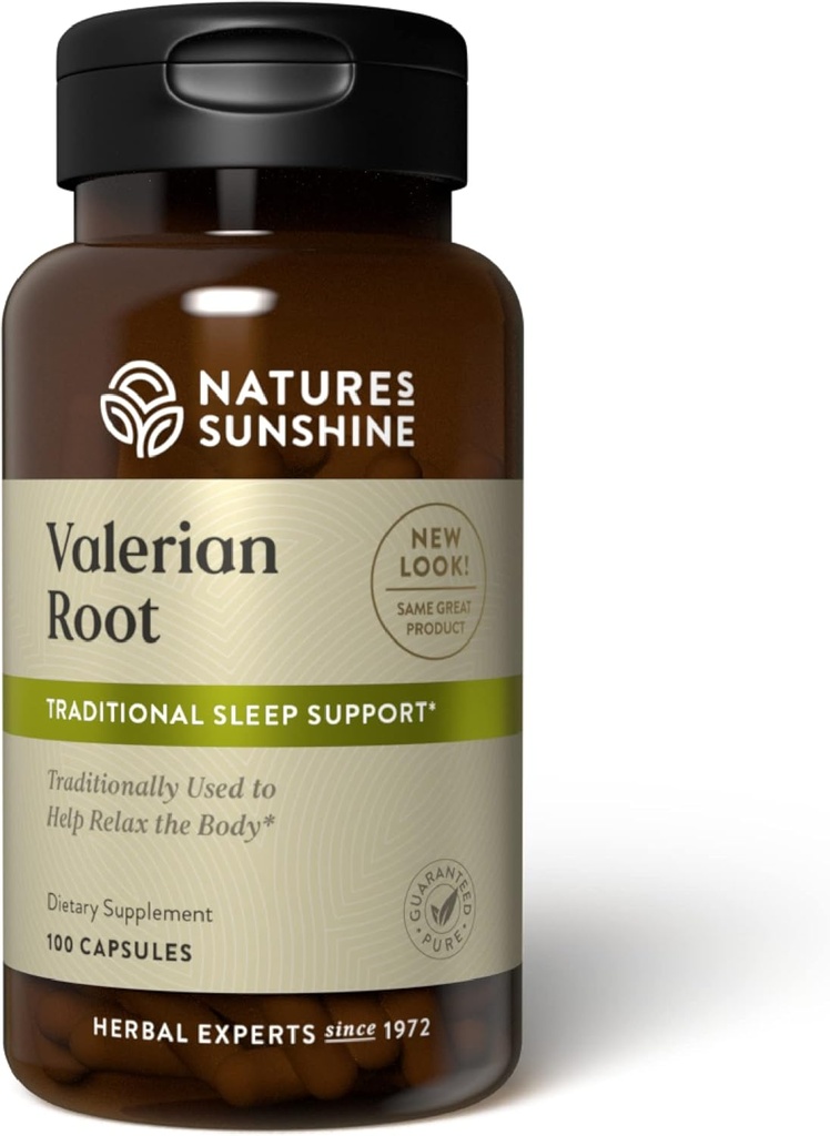 Raiz Valeriana do Sol da Natureza, 100 Cápsulas □ Suplemento de ervas promove relaxamento, apoia o sono e fornece suporte do sistema nervoso natural