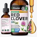 BIO KRAUTER Red Clover Tintura - Extrato vermelho Clover - Suplemento líquido para o apoio das mulheres - Álcool e açúcar grátis - Vegan Drops 2 Fl.Oz.
