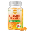 L-Lysine Gummies 1000 mg, Suplemento de feridas frias com suporte imunológico para lábios e oral, pastilhas de lisina mastigáveis L para adultos e crianças, Imune Boost & Colágeno, Não-GMO, Vegan, Gluten Free - 60 Condes