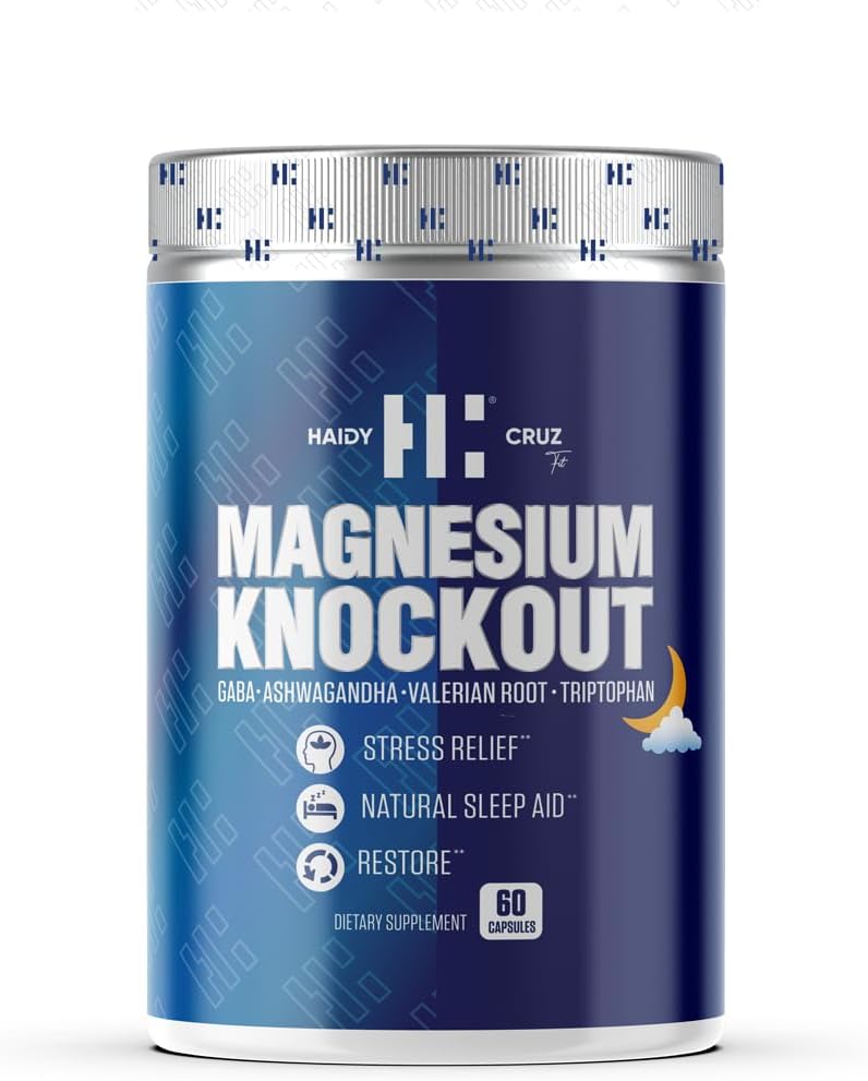 Haidy Cruz Fit Magnesium Citrate - Ajuda natural ao sono e suplemento Enhancer de humor - Suporte Metabólico, Immunity Boost com pó de Ashwagandha (60 cápsulas)