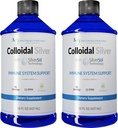 Coloidal Silver Liquid - 12 PPM Solução Premium Prata, 60 MCG por serviço, Tudo Natural, Vegan Imune Sistema de Suporte, Ionic Silver Água Diário Suplemento Mineral (2-16 Fl oz Garrafas)