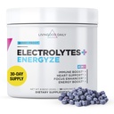 Livingood Eletrolitos diários Pó, Eletrolitos Hidratação Bebida Misture com vitamina C, magnésio, taurina e sal do mar, Suplemento Eletrolítico de Energia e Hidratação, Keto, Berry Frost Flavor, 30 Srvgs