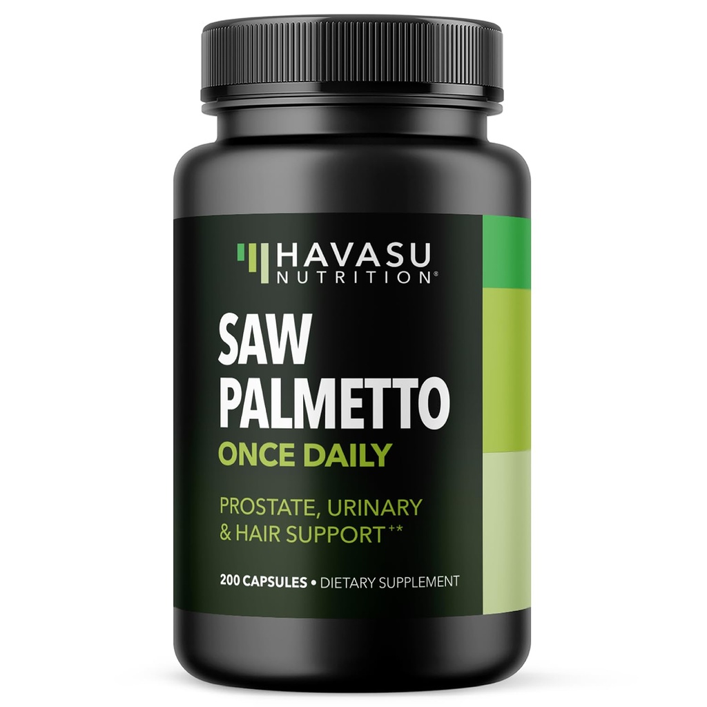 Serra Palmetto para homens suplemento de saúde da próstata para promover a função de trato urinário - 500mg por serviço - 200 Conde - DHT Blocker Hair Vitamina - Vegan, Cápsulas não-GMO, Mais de 6 meses de fornecimento