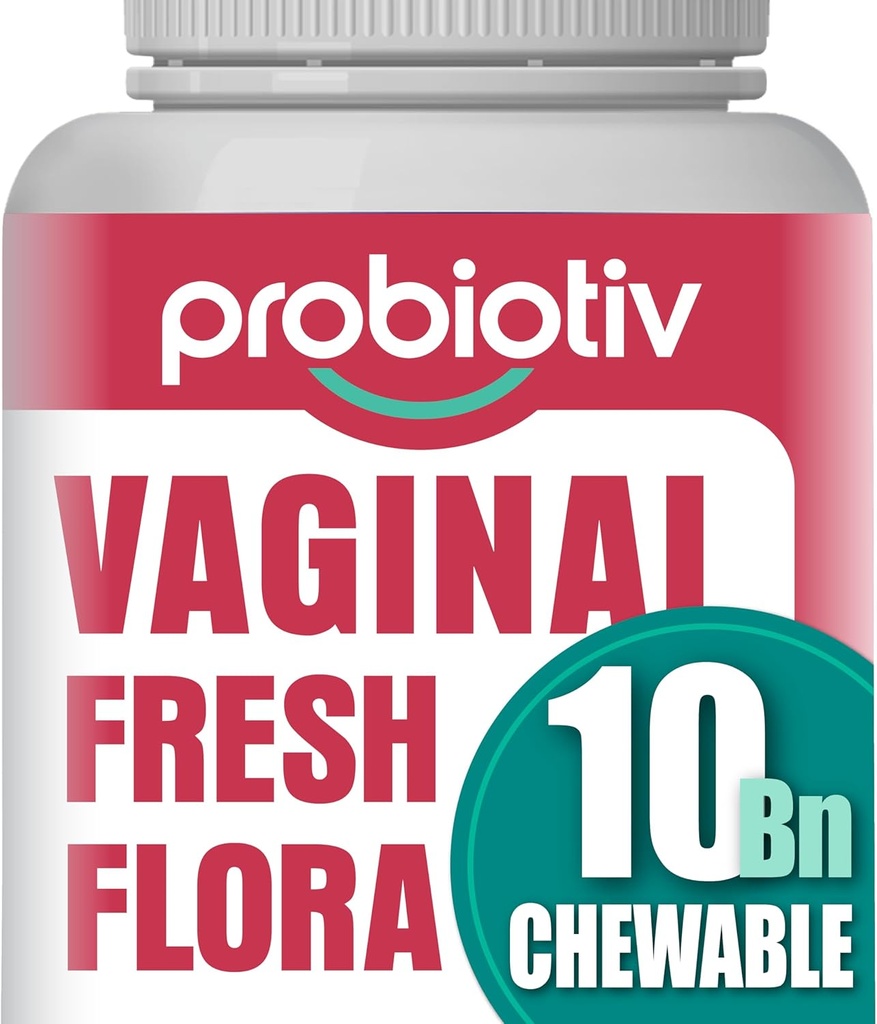 Probióticos vaginais mastigáveis para mulheres 10 bilhões UFC + Prebióticos orgânicos — Suporta saúde vaginal, Mantém equilíbrio de pH vaginal e promove frescor feminino, Tablets de morango-Flavorado