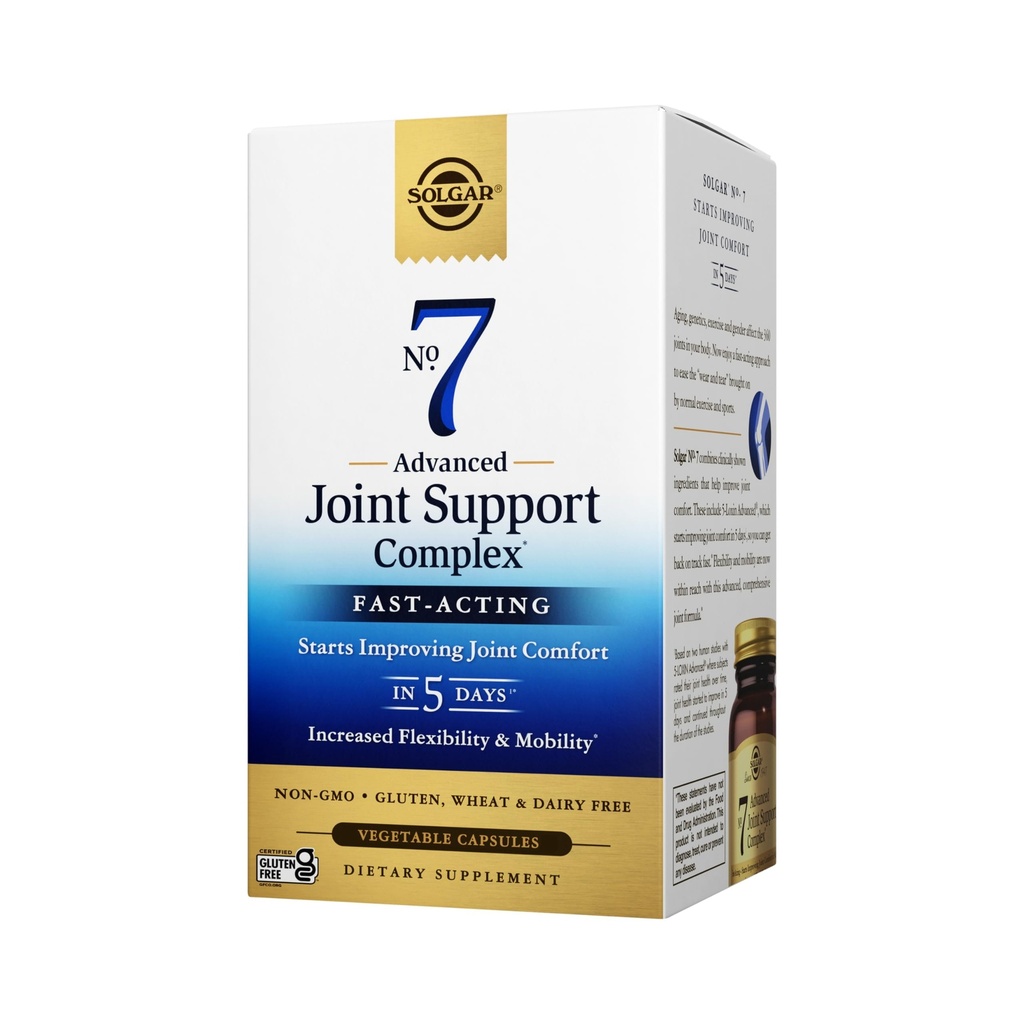 Solgar No. 7, 105 Cápsulas Vegetais - Apoio Conjunta e Conforto - Aumento da Mobilidade e Flexibilidade - Suplemento para Homens e Mulheres com Ester-C Vitamina C - Sem glúten, Não OGM, Leite Livre - 105 Servings