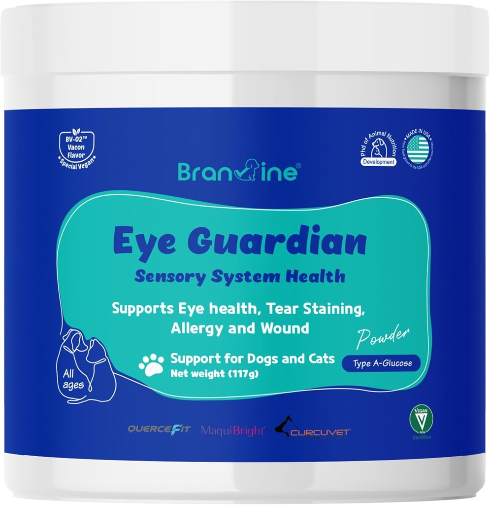 Olho Guardiã para Gatos e Cães - Suporta Saúde dos Olhos, Trituração, Alergia e Ferida (117g) com MaquiBright (Peso Normal)