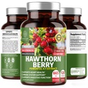 N1N Premium Hawthorn Berry Cápsulas [Força Máx, 2660mg] Todos naturais Hawthorn Extrato Suplemento para apoiar Imunidade, 120 Caps