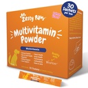 Zesty Paws 10-em-1 Cão Multivitamin - Gut, Imune, Joint, Pele & Casaco Suporte, e Mais - Vitaminas e Suplementos Dog Pó - Pet Suplementos com óleo de peixe Omega & VitaFiber - salmão - 30 Ct