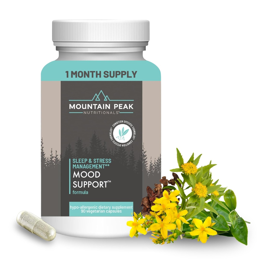 Mountain Peak Nutritionals Mood Support Formula - Suporta Níveis de Serotonina - Suplemento Dietário Hipoalergênico (90 Cápsulas Vegetarianas)