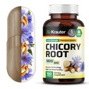 BIO KRAUTER Chicory Fibre Supplement - 1200 mg Força - 100 Contagem - Chicory Raiz Pó - Cápsulas de Inulina para Suporte Digestivo - Vegan