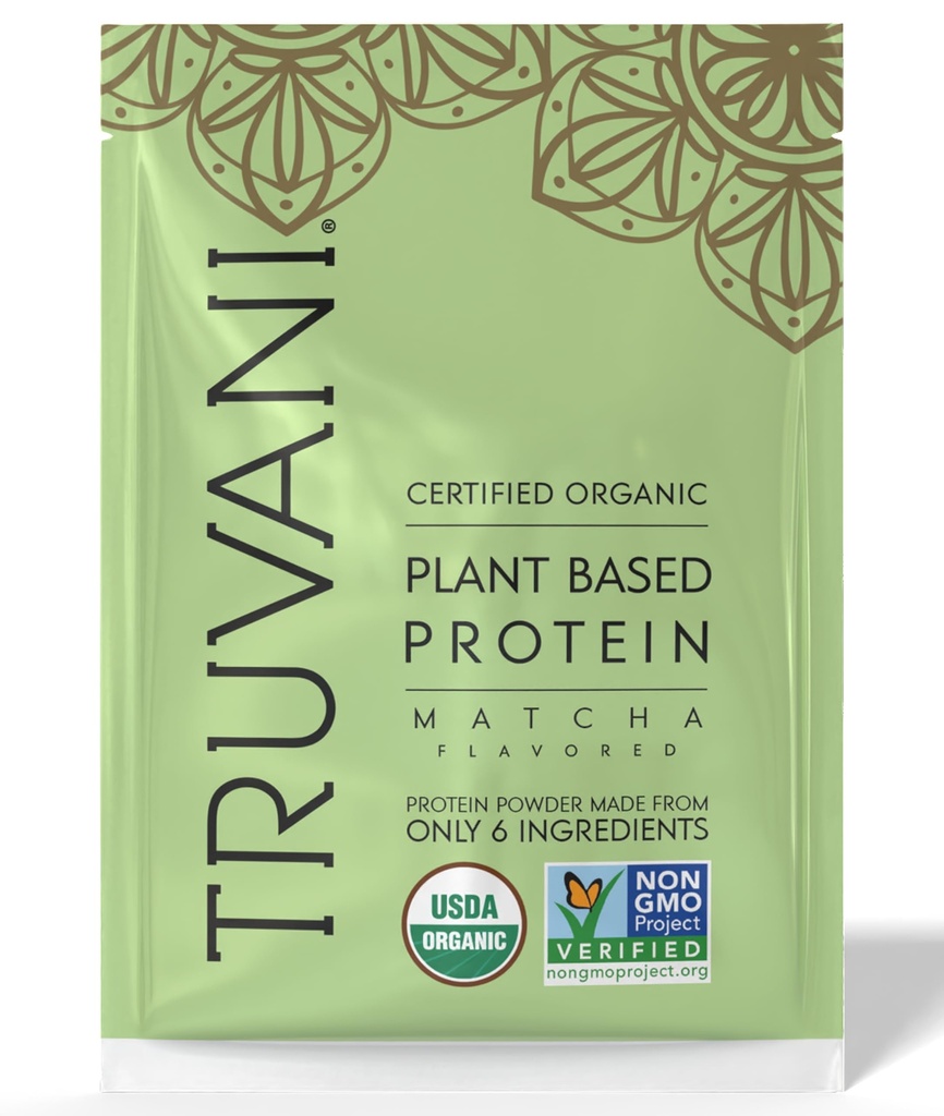 Truvani Vegan proteína de ervilha em pó , Matcha , 20g proteína baseada planta orgânica , 1 Servindo , Keto , Gluten & Dairy livre , baixo carboidrato , , Não adicionado açúcar