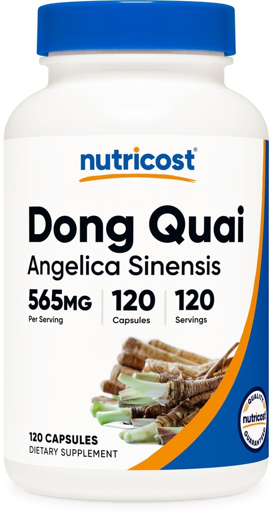 Nutricost Dong Quai 565mg, 120 Cápsulas - Glúten, Não-GMO, Cápsulas Vegetarianas - Angelica Sinensis