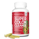 Health Plus Super Colon Cleanse 15 dias de fornecimento de gentil Gut Cleanse Detox, Psyllium Husk, Probióticos para alívio da constipação e suporte digestivo, 60 cápsulas