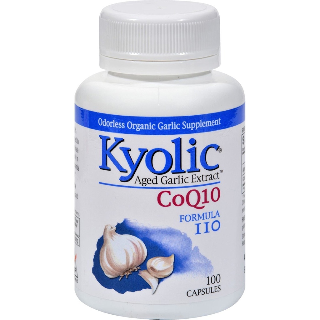 Kyolic Fórmula 109 Extrato de Alho Envelhecido com CoQ10 Cápsula - 100 por embalagem - 3 embalagens por caso.