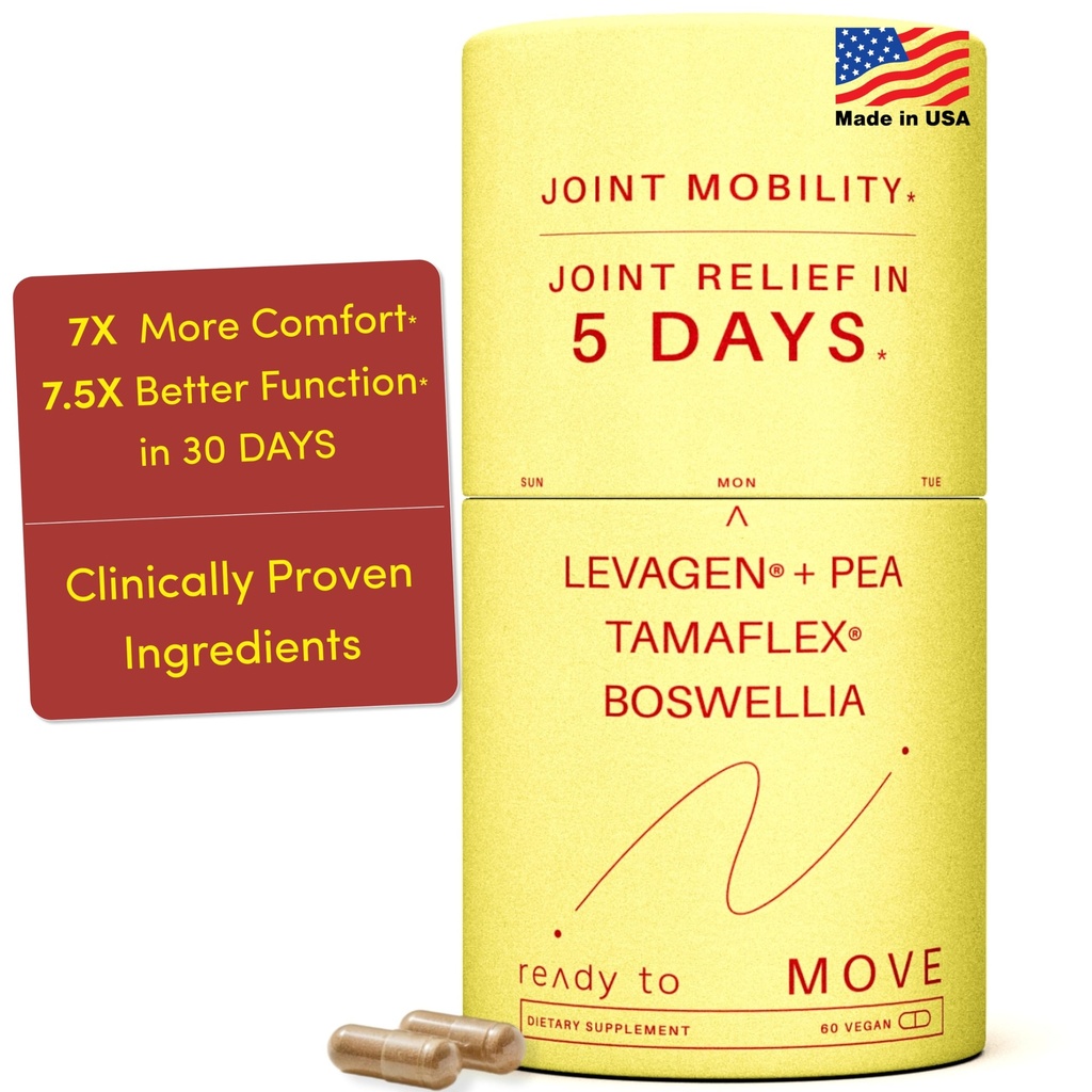 MOVE Suplementos Conjuntos de Atuação Rápida □ Tamaflex® Turmeric & Tamarind, Levagen®+ PEA Palmitoiletanolamida, Boswellia Serrata, Bioperine® Black Pepper Extract □ Apoio e Mobilidade Conjuntas