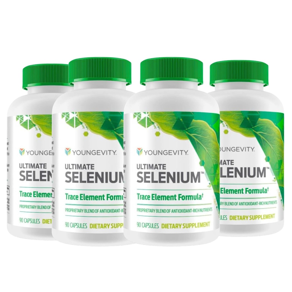 Youngevity Ultimate Selenium + Cofactors - Suplemento Mineral Essencial para Apoio Imune, Defesa Antioxidante, Função da Tiróide e Saúde Celular (I-selenometionina) - (90 Cápsulas)