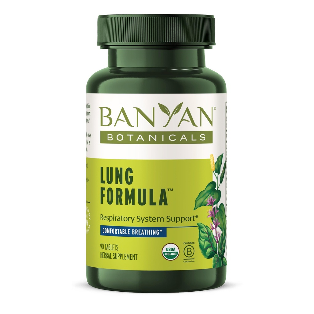 Fórmula Botânica Banyan Pulmão – Suporte Respiratório Orgânico para a Saúde Pulmão – Mistura Baseada em Plantas com Alcaçuz, Folha de Tulsi, e Outras Ervas Saúde Pulmão – 90 Comprimidos – Feira Não-GMO para a Vida Vegan