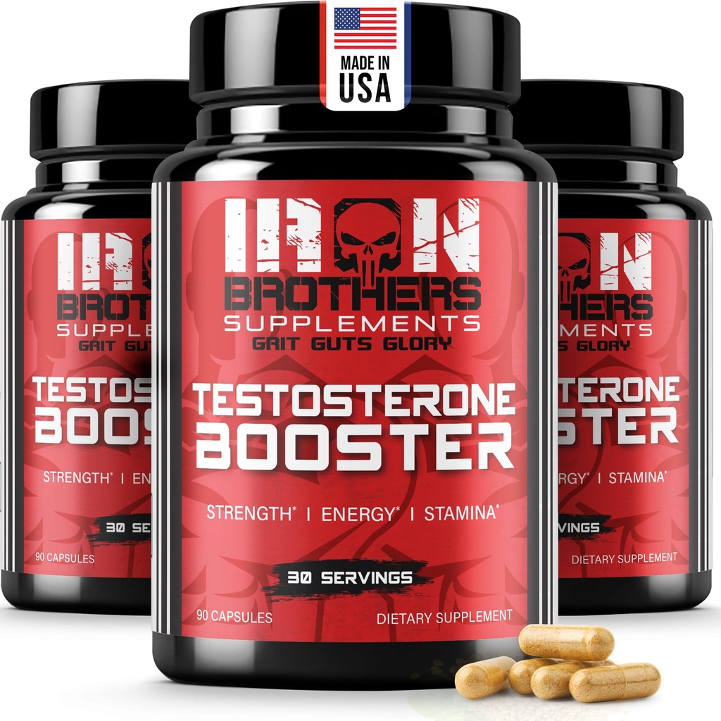 Booster de testosterona para homens - Bloqueador de estrogênio - Suplemento de energia natural, força e resistência - Crescimento muscular magro - promove perda de gordura - aumentar o desempenho masculino (3 garrafas)