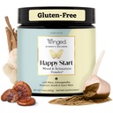 Bem-Estar Alado Feliz Começo, Mood Boosting Drink Mix Powder para Mulheres - Mente Feliz & Saúde Hormonal, Suplemento de suporte de humor com Maca Vermelho, Ashwagandha, Cogumelos e Mais - Chocolate, 30 Servings