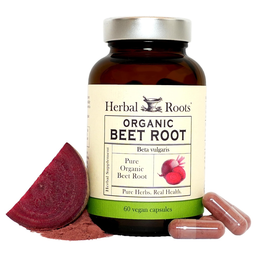 Ervas Raízes Orgânicas Beterraba Raiz em pó Cápsulas - 1.500mg por serviço - Certified USDA Organic - Non-GMO - 60 Count Vegan Cápsulas