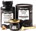 Better Alt Shilajit Resin 30 gm & Sea Moss Cápsulas Energy Duo; Pure Himalayan Shilajit Gold Grade para homens e mulheres com alta potência & Irish Sea Moss com óleo de semente preta