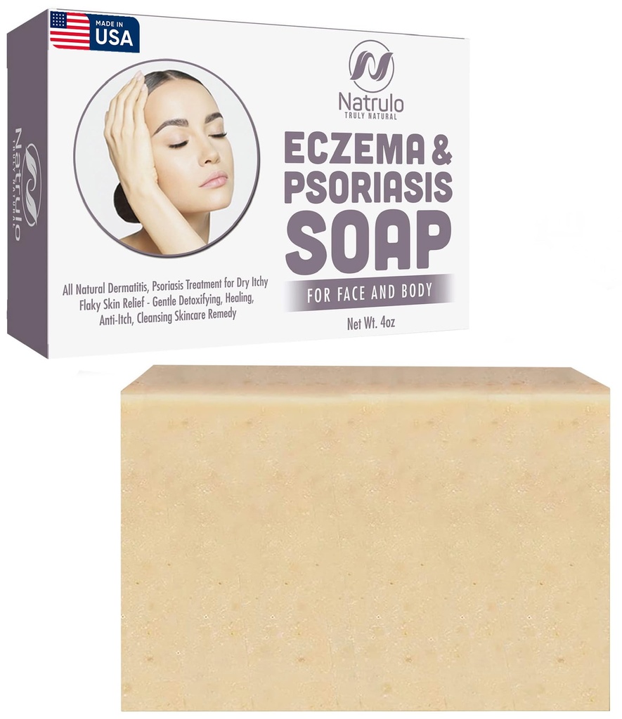 Eczema Saboneteira para o rosto e corpo – Todos Dermatite Natural, Tratamento de Psoríase para a pele seca Comichão Flaky alívio – Gentil Detoxificação, Cura, Anti-Itch, Limpando Remedy Skincare – Eczema Sabão Bar