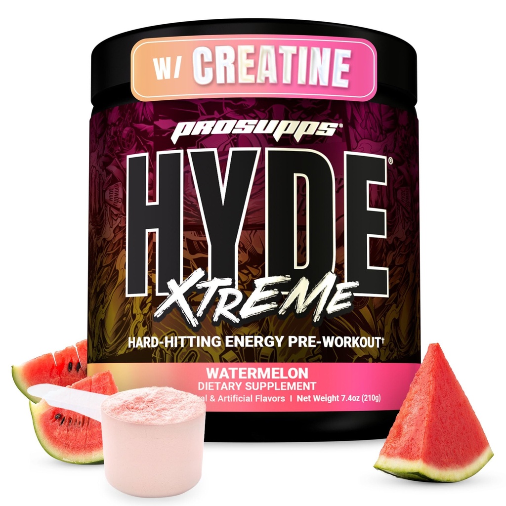 PROSUPPS Sr. Hyde Xtreme pó pré-treino com Creatina, Beta Alanine & Cafeína – Extrema Energia, Bombas, Foco e Desempenho - Fitness & Gym Suplementos para homens e mulheres (Melancia, 30 Servings)