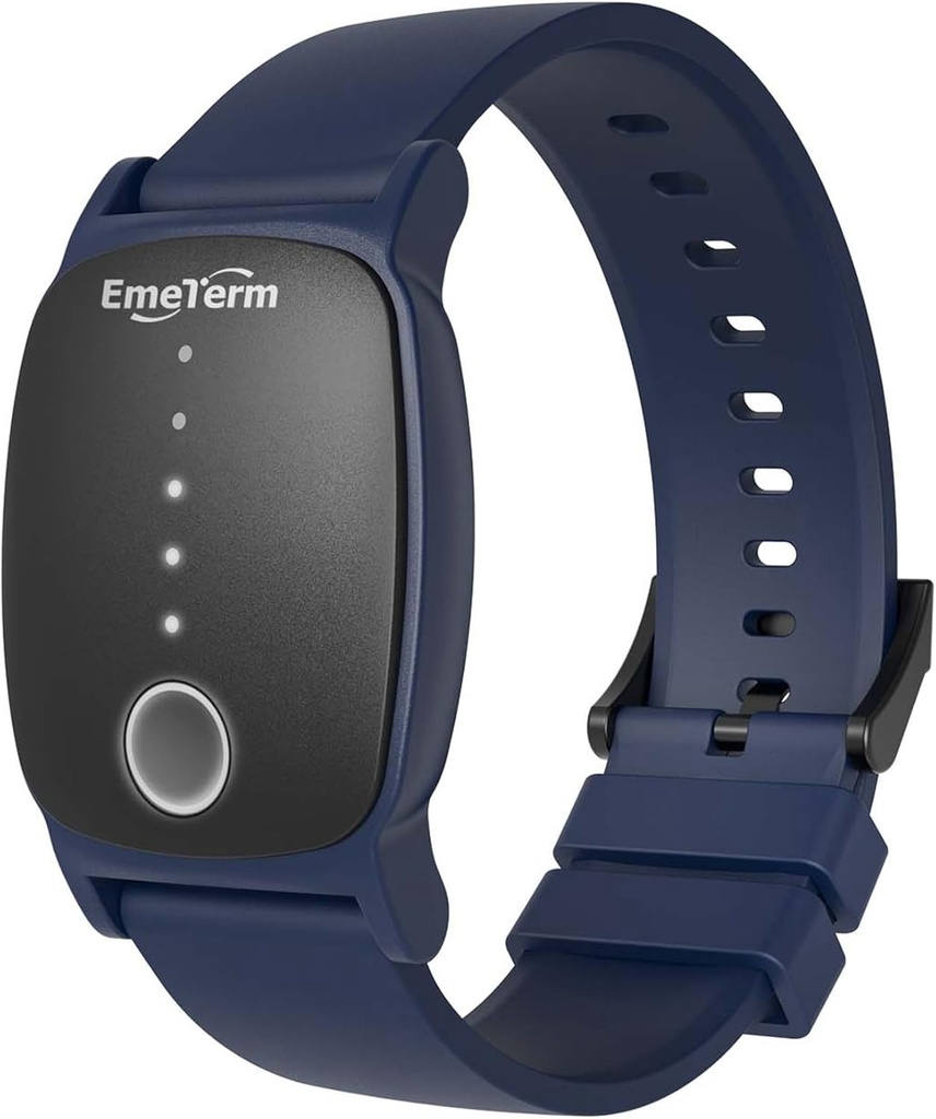 EmeTerm Explore a banda anti-náusea limpa da FDA IP67 Impermeável Morning Motion Allowness Alief Band Recarregável Classic Strap Design Drug Free Non-drewsy without Side Effects Navy Blue