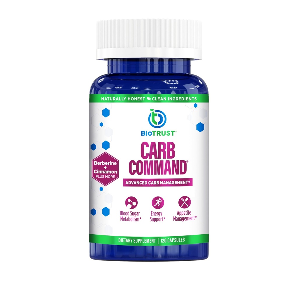 BioTrust Carb Command - Suplemento de gerenciamento de carboidratos, Suporte Metabólico para Ketosis, Suporta Keto, Baixo Carbo e Estilo de Vida Paleo (60 Servings)