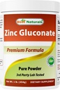 Melhor Naturals Gluconato de zinco Pure Powder 1 Libra