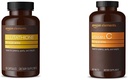 Elementos Glutationa, 500mg, 60 Cápsulas, 2 Mês de Fornecimento e Vitamina C 1000mg, Vegan, 300 Comprimidos, 10 Mês de Fornecimento