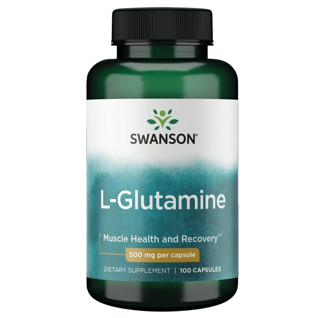 Swanson Amino Acid L- Glutamina 500 Milligrams 100 Cápsulas