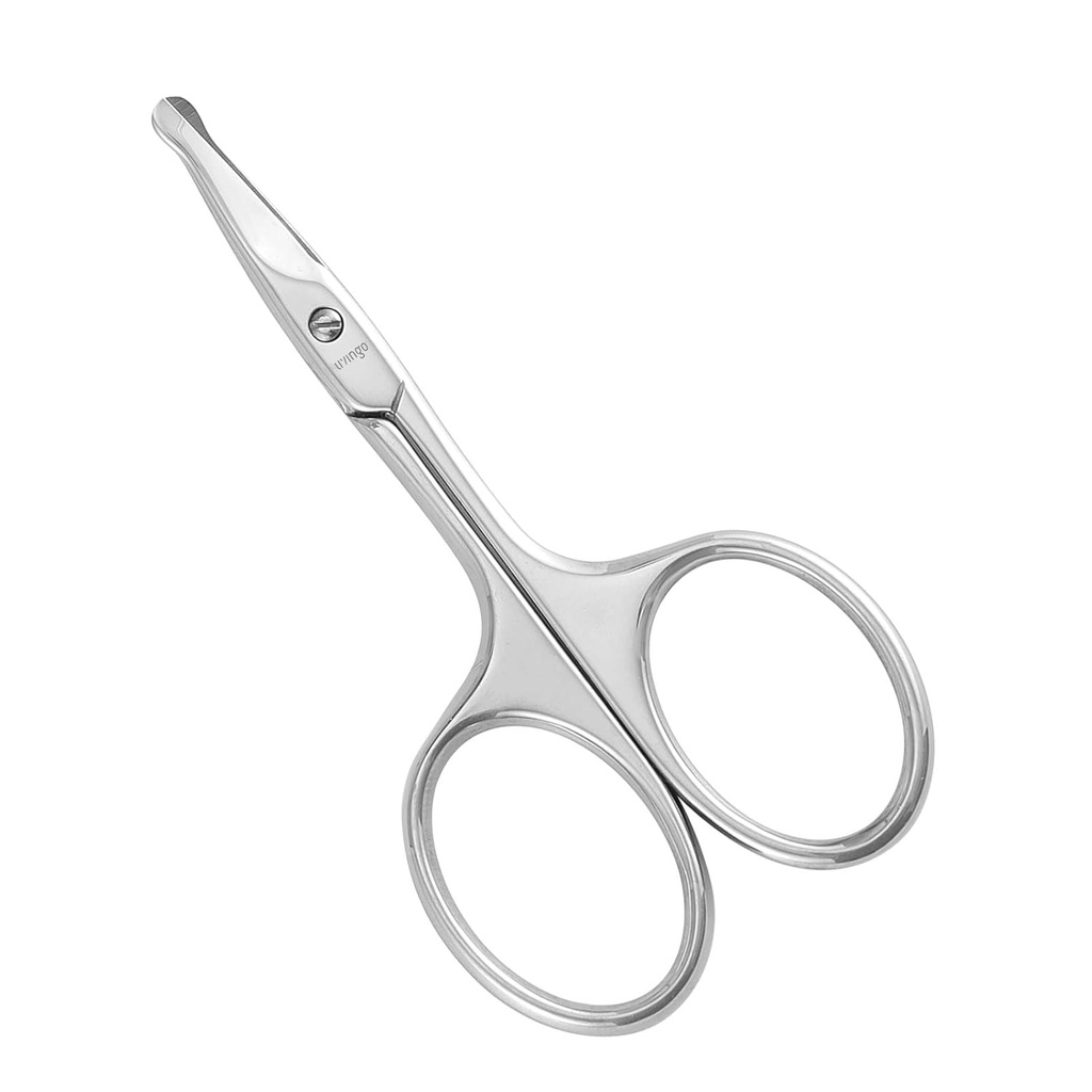 LIVINGO 3,75" Tesoura de cabelo curvado, Premium de segurança de aço inoxidável pequenas lâminas de uso para manicure corte cutícula cabelo facial, sobrancelha, pele seca