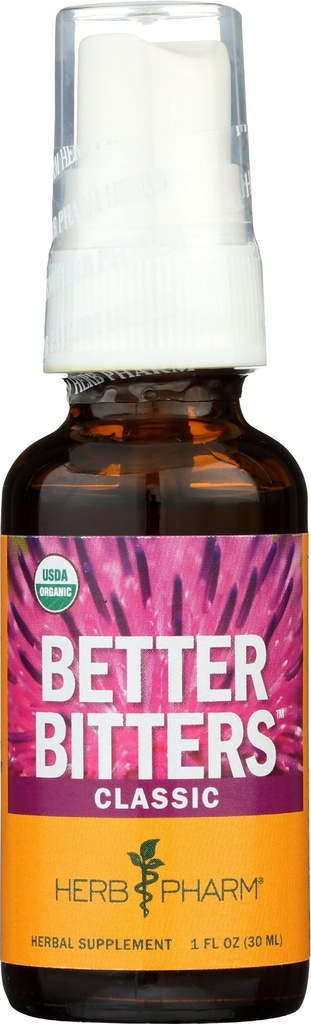Herb Pharm melhores mordedores certificados Bitters digestivos orgânicos, clássico, 1 onça