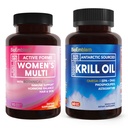 BioEmblem Antárctico Krill Oil Supplement e Multivitamin feminino