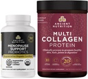Nutrição antiga Regenerativo Orgânico Certificado Probióticos para Menopausa, 60 Count + Multi Collagen Protein Powder sem sabor, 45 Servings