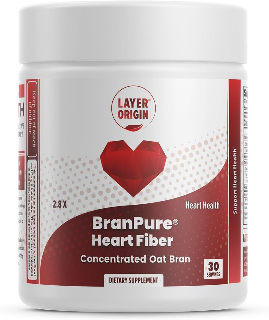 Origem da Camada BranPure Fibra Cardíaca, Bran de Aveia Super Concentrado - Reduzir LDL-C e Para Sempre Químicos Como PFAS com Glucan de Aveia Solúvel, Pó sem sabor
