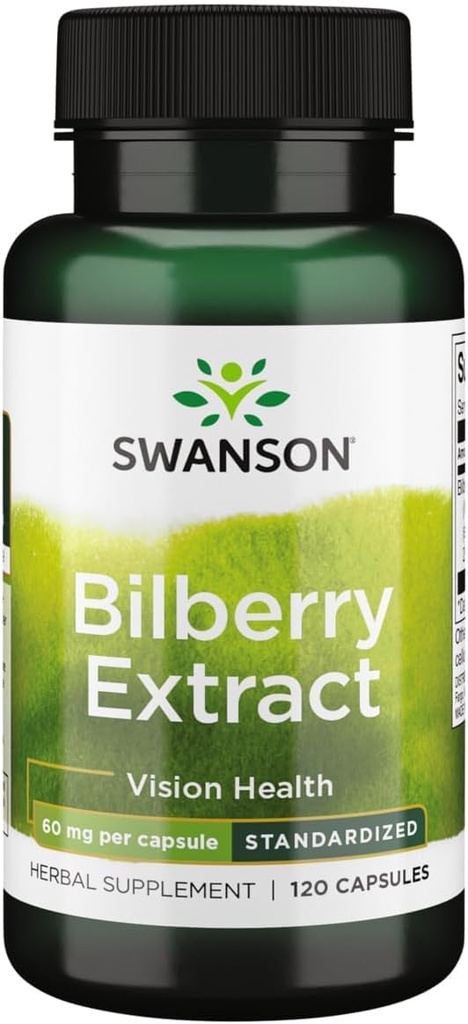Swanson Bilberry Extract (Standardizado) 60 Milligrams 120 Cápsulas