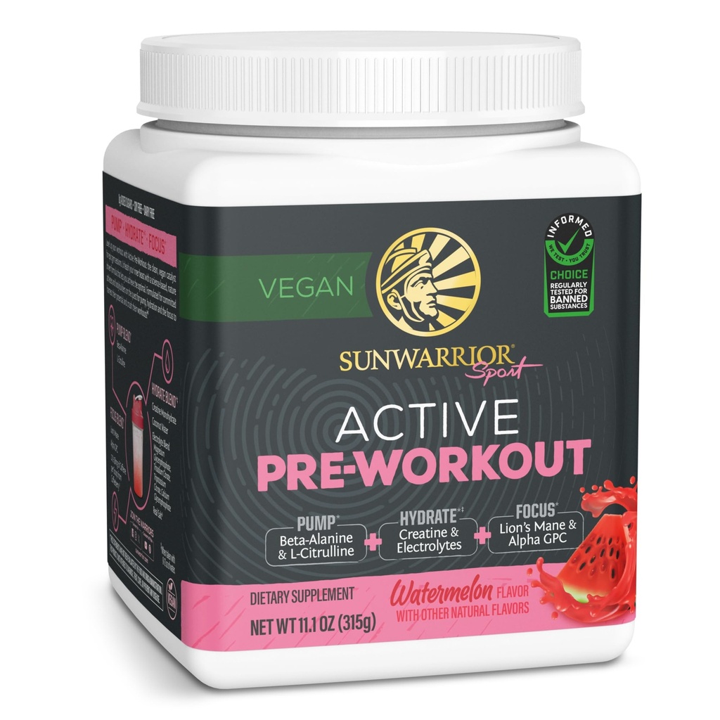 Sunwarrior pré-treino em pó de bebida de energia Vegan Plant-Based Supplement □ Bomba, Hydrate, Foco, Endurance, & Strength Builder