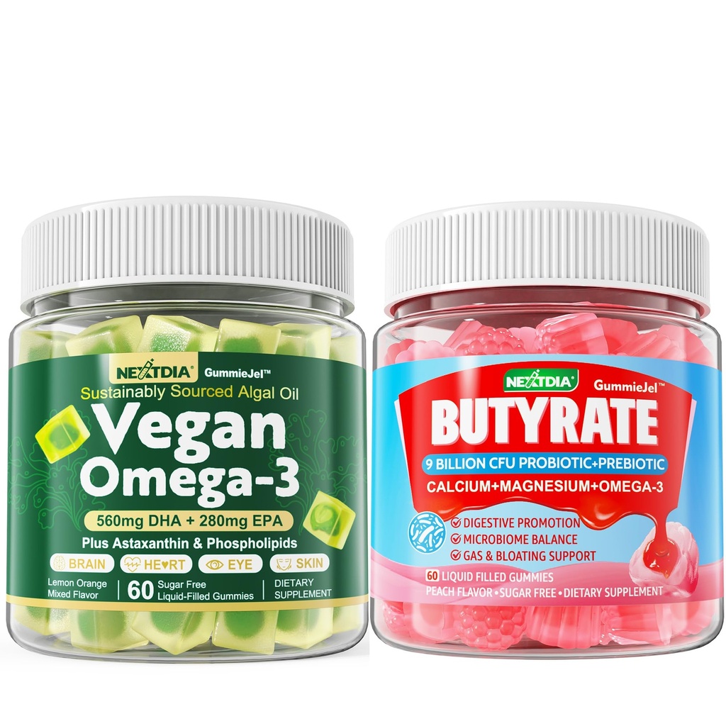 Vegan Omega 3 chicletes + chicletes de butirato de açúcar livre
