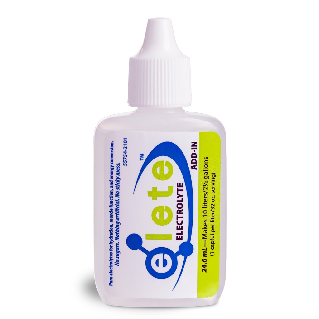 Elete – Eletrolítico Adicionado – 1 Garrafa de Bolso – 4 Eletrolíticos Essenciais Concentrado – Tudo Natural – Transforma Qualquer Bebida em uma Bebida Desportiva – 24.6mL