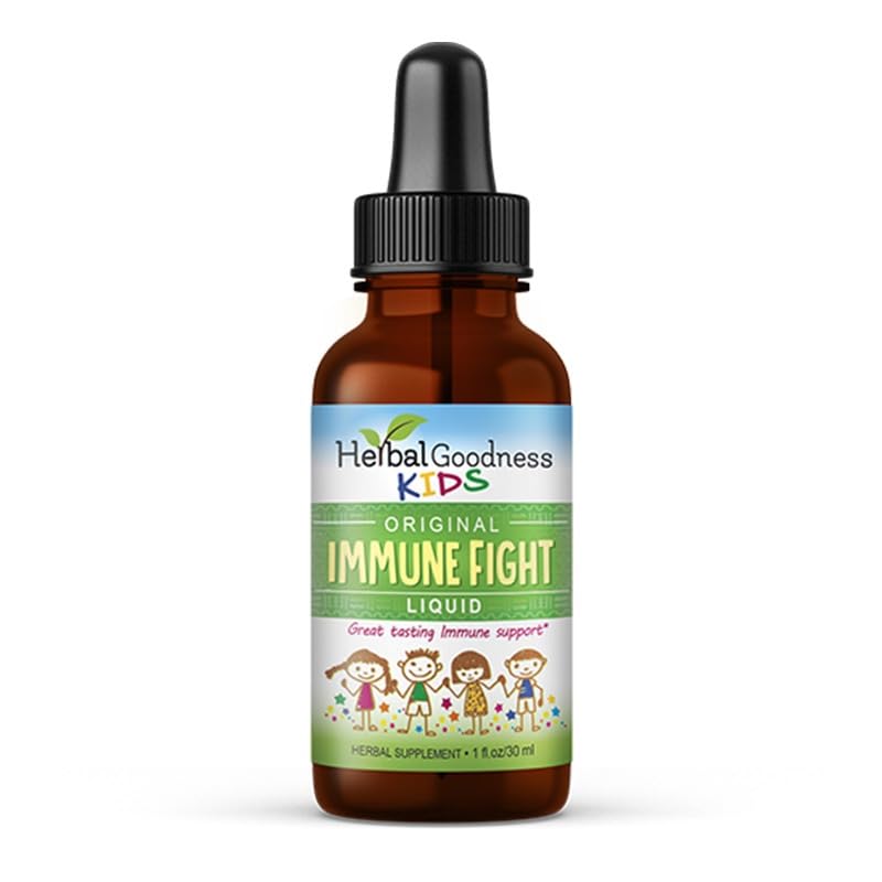 Suporte Imune 1 oz com Ashwagandha para e Suplementos de Ervas Turméricas - Natural Kids Immune Booster Drops para Bem-Estar e Suporte Immune para Crianças - Não-GMO - Made in USA