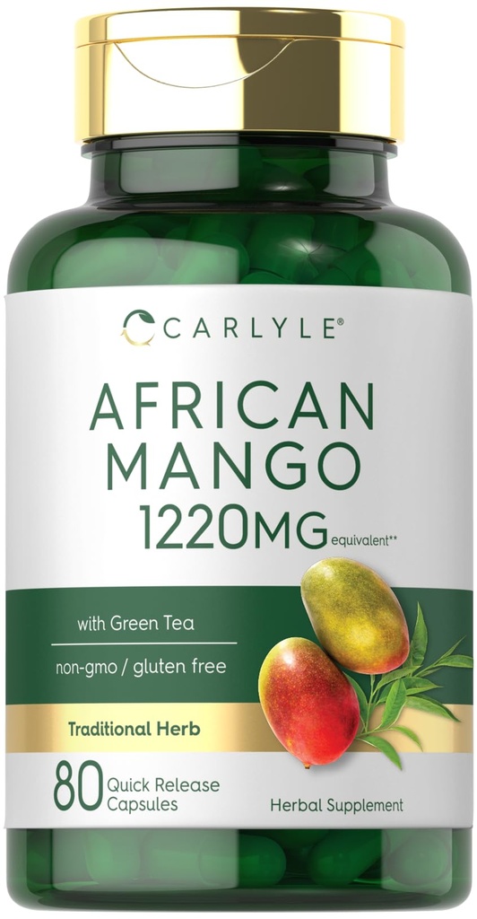 Carlyle African Mango Supplement 1220mg 80 Cápsulas com extrato de chá verde