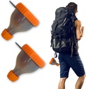 2Pack Protein Powder Container to go Portable Suplemento Funnels para encher garrafas com Protein Powder Compartment Pill Armazenamento, Ótimo para o treino, Viagem, para ir, Fitness (Laranja