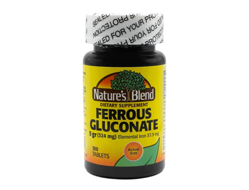 Mistura de Gluconato Ferroso da Natureza, 100 Contagem