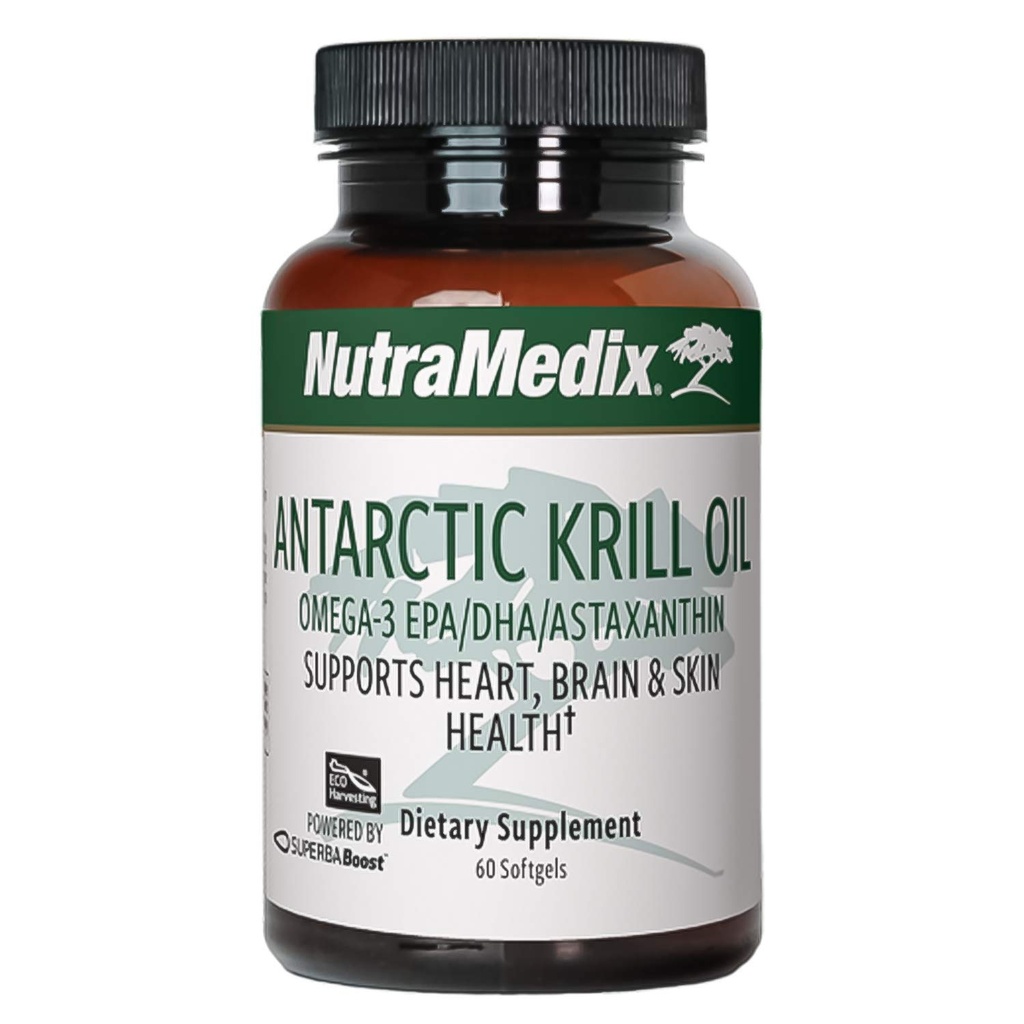 NutraMedix Antárctico Krill Oil 500mg - Suplemento de óleo de peixe - Omega-3s (EPA & DHA) + Astaxantina - Red Krill Supplement for Joint, Immune, Heart, Fígado e Apoio à Saúde do Cérebro (60 Softgels)